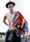 josh beech side stomach tattoo with flag